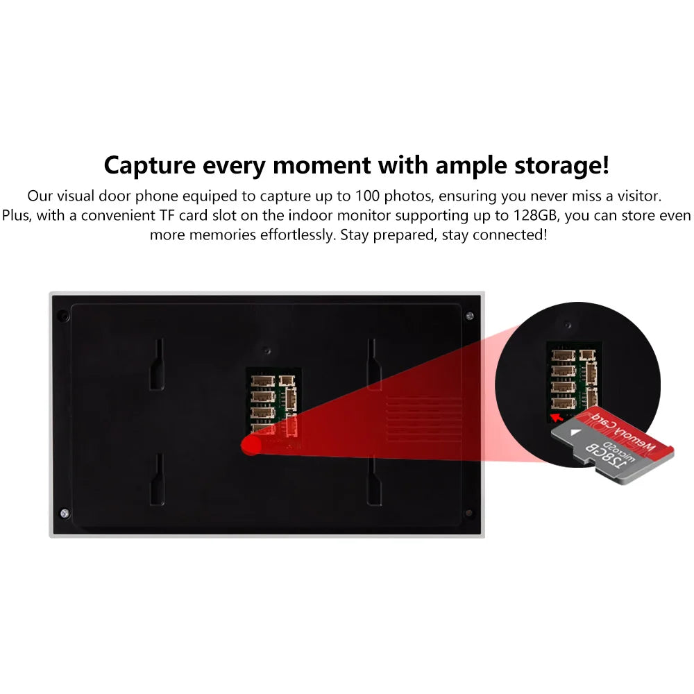 Two-Way Intercom for Mobile App Home Security 7-Inch Screen Video Door Phone with Video Recording Capability