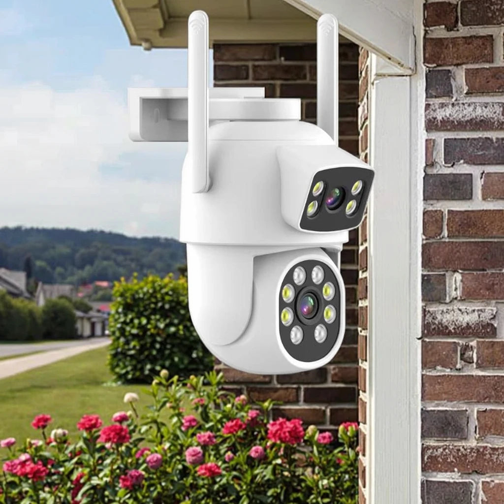 Nouvelle caméra de sécurité domestique à vision nocturne, microphone intégré, caméra PTZ rotative pour l'extérieur, prise en charge de carte TF 256 Go