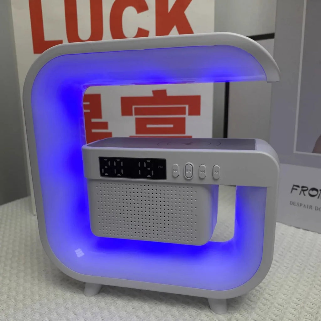 BT G3 Mini Speaker Night Light Multi Functional with Alarm Clock Speaker Led Wireless Charger Speakers