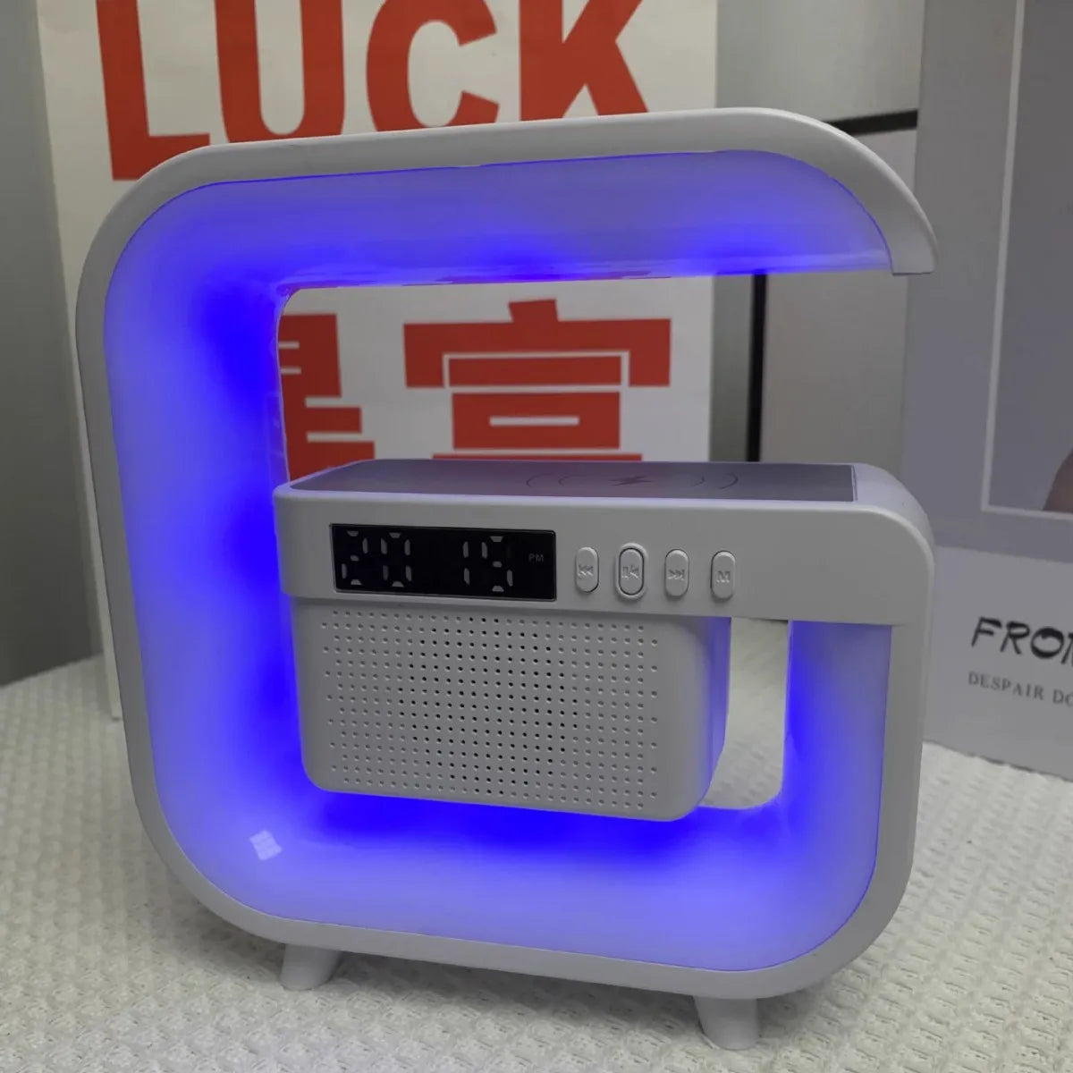 BT G3 Mini Speaker Night Light Multi Functional with Alarm Clock Speaker Led Wireless Charger Speakers