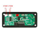 12V MP3 WMA Decoder Board 50W 2*25W Wireless Bluetooth 5.0  Amplifier Car Audio USB TF FM Radio Module MP3 Player