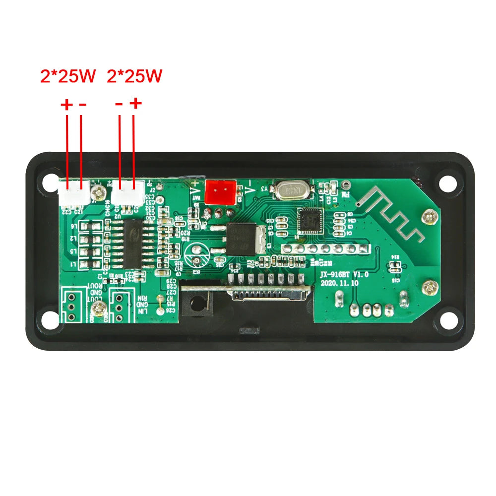 12V MP3 WMA Decoder Board 50W 2*25W Wireless Bluetooth 5.0  Amplifier Car Audio USB TF FM Radio Module MP3 Player