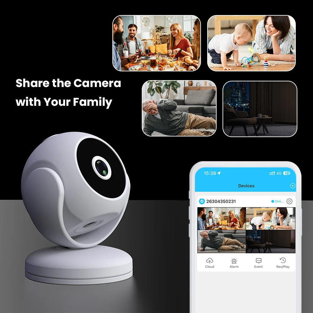 New 360° High Quality  1080p 720p 4k Mini Wireless Wifi Camera Home Security Connected to Mobile Phone Hd