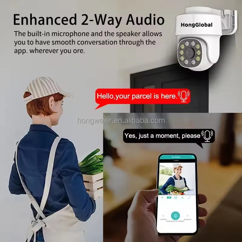 HongGlobal 5MP Monitor Indoor Smart Video POE IP PTZ Camera POE 360 Degree Wireless Surveil CCTV Network Home Security Camera