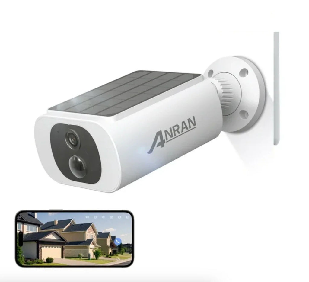 ANRAN 5MP Solar Camera Outdoor,Home Security Camera Wireless,2.4G WiFi,Color Night Vision,PIR Human Detection,IP65 Waterproof