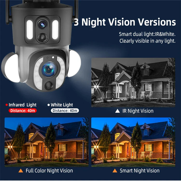 6MP Ubox 4G Dual Lens 10X Optical Zoom Solar Low Powered Cctv Camera Home Security Surveillance& Ip Cameras Connected to Mobile