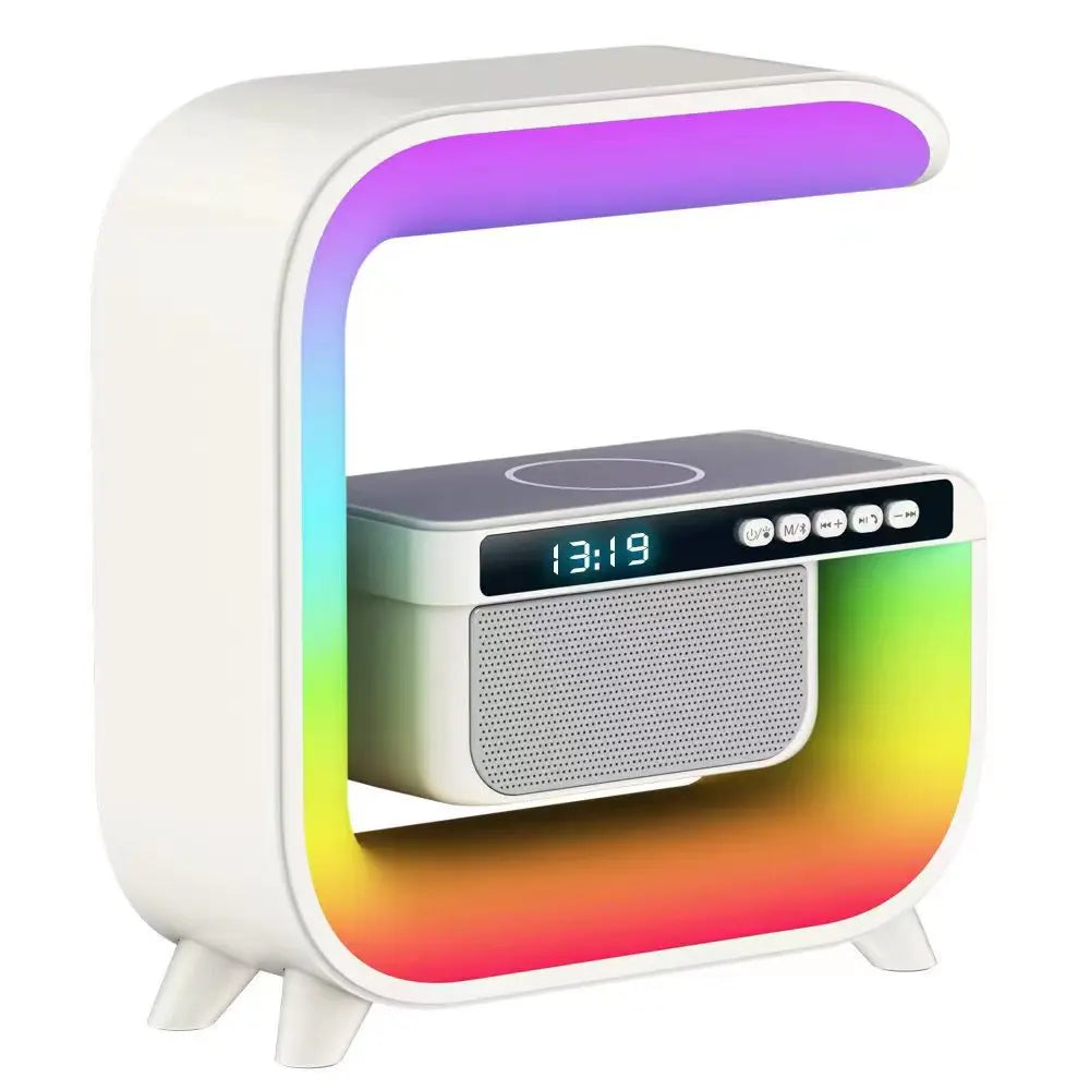 BT G3 Mini Speaker Night Light Multi Functional with Alarm Clock Speaker Led Wireless Charger Speakers