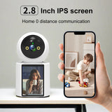 300W HD Mini CCTV Camera 2.8 Inch Screen Wifi Home Security 2.4G/5G Network PTZ Camera 360 Infrared Night Vision Two-Way Call