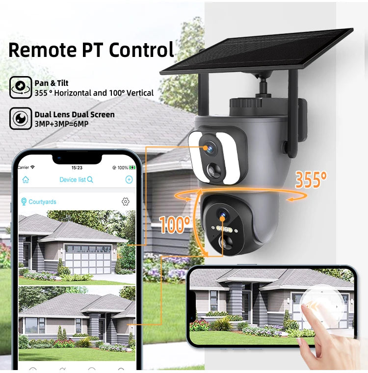 6mp Ptz Ai 6W Solar Camera Ring Ubox Smart Wifi Cctv Outdoor Home Security Camera System Wireless With Audio