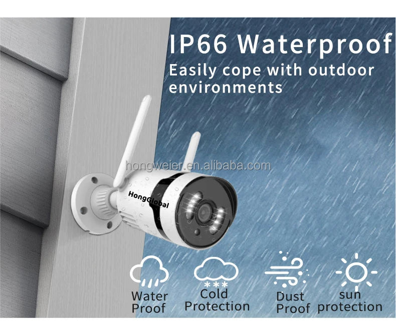 HongGlobal 3MP LCD 8 Channel NVR Home Security Indoor Outdoor CCTV Camera Eseecloud Set Kit WiFi System Wireless Surveil System