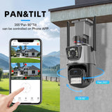 HongGlobal 8MP 360 Smart PTZ IP Surveillance Camera V380 Pro Dual Lens Video 4K WiFi Wireless Network Home Security CCTV Camera