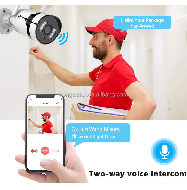 HongGlobal 3MP LCD 8 Channel NVR Home Security Indoor Outdoor CCTV Camera Eseecloud Set Kit WiFi System Wireless Surveil System