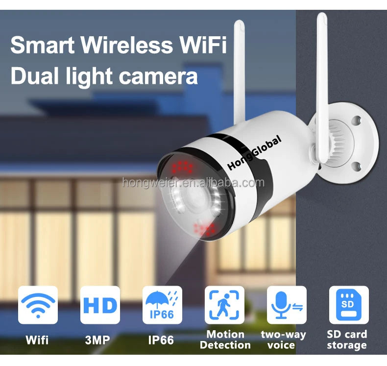 HongGlobal 3MP LCD 8 Channel NVR Home Security Indoor Outdoor CCTV Camera Eseecloud Set Kit WiFi System Wireless Surveil System