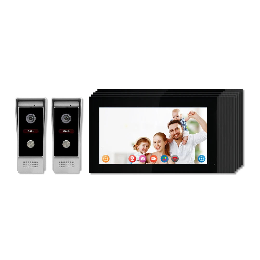 Waterproof 1024x600 WiFi Two-Way Intercom with 7-inch Screen Video Door Phone Home Security Equipment for Home Can Record Videos