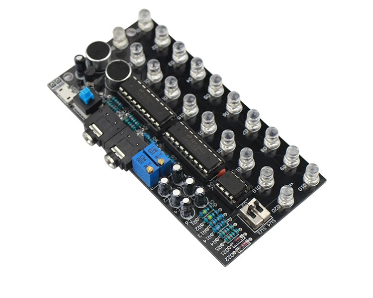 GHXAMP LM3915 Dual Channel 10 audio level indicator Kits MP3 PC Phone Speaker Music Spectrum With voice-activated