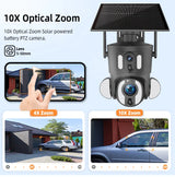 6MP Ubox 4G Dual Lens 10X Optical Zoom Solar Low Powered Cctv Camera Home Security Surveillance& Ip Cameras Connected to Mobile