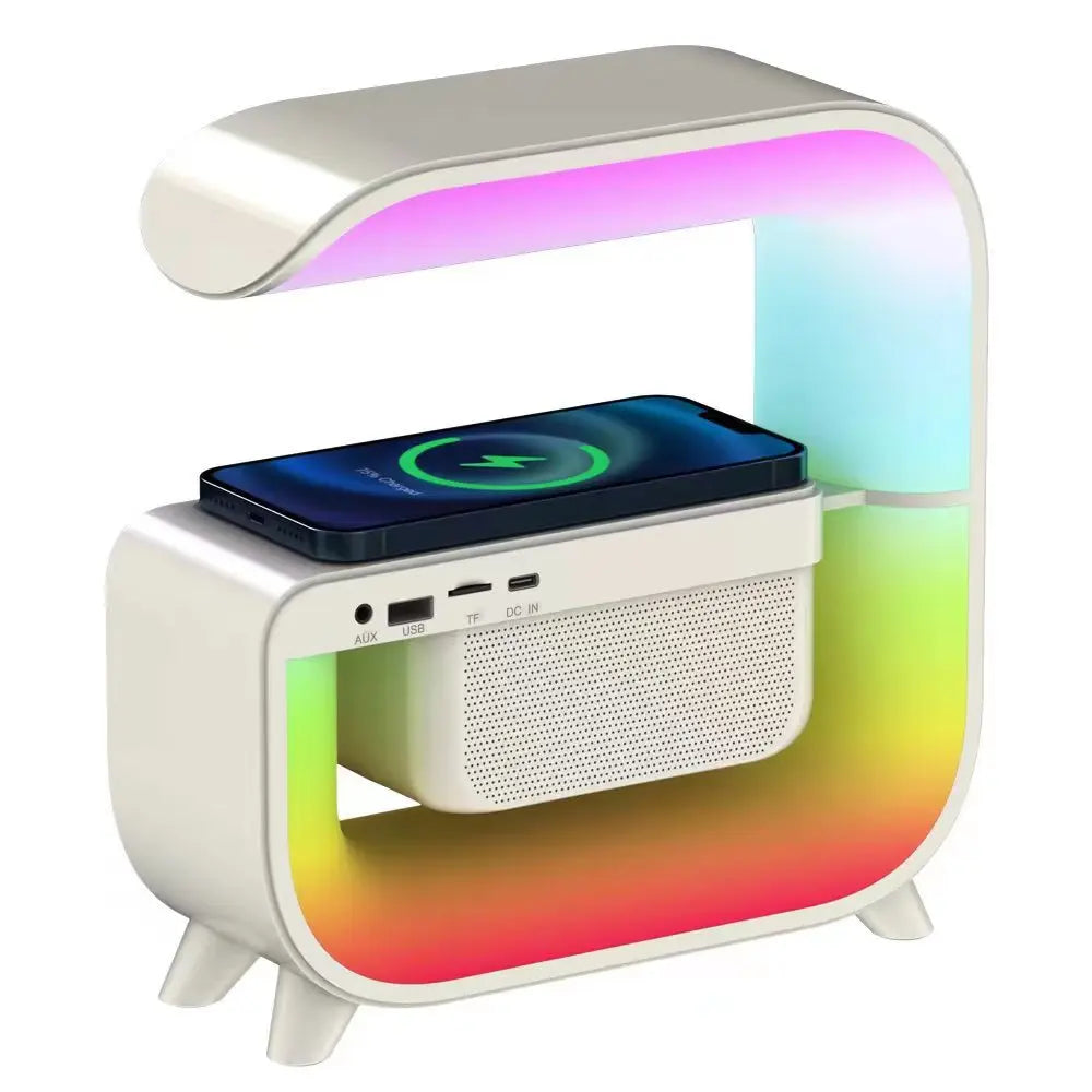 BT G3 Mini Speaker Night Light Multi Functional with Alarm Clock Speaker Led Wireless Charger Speakers
