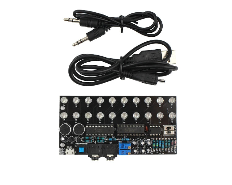 GHXAMP LM3915 Dual Channel 10 audio level indicator Kits MP3 PC Phone Speaker Music Spectrum With voice-activated