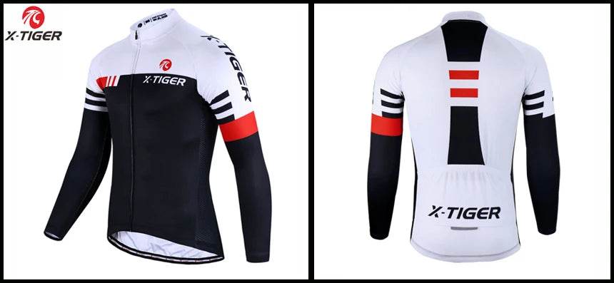 X-TIGER Autumn Cycling Jerseys Bike Long Sleeve MTB Bicycle Cycling Clothing Outdoors Sportswear MTB Mens Cycling Clothes