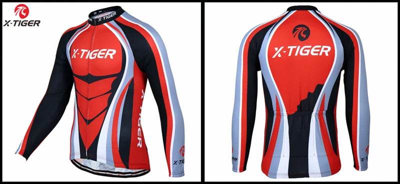X-TIGER Autumn Cycling Jerseys Bike Long Sleeve MTB Bicycle Cycling Clothing Outdoors Sportswear MTB Mens Cycling Clothes