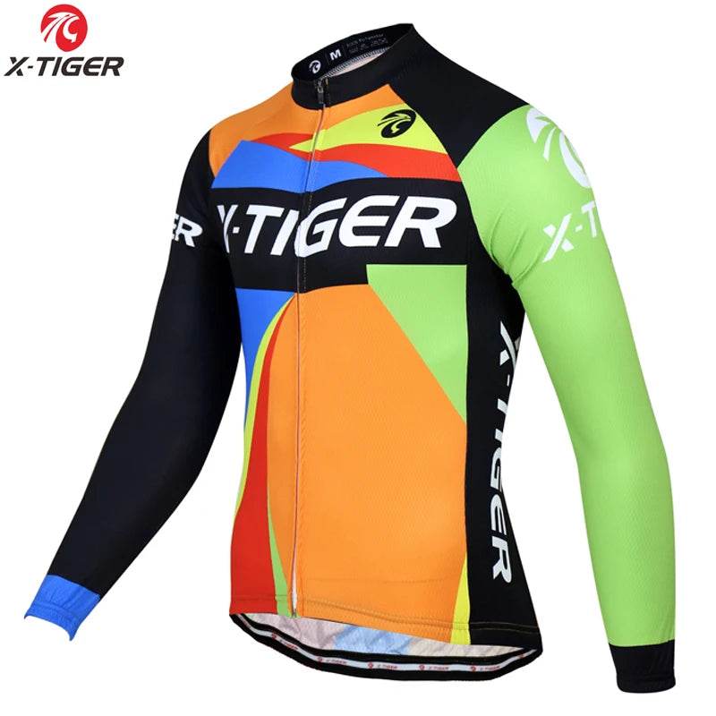 X-TIGER Autumn Cycling Jerseys Bike Long Sleeve MTB Bicycle Cycling Clothing Outdoors Sportswear MTB Mens Cycling Clothes