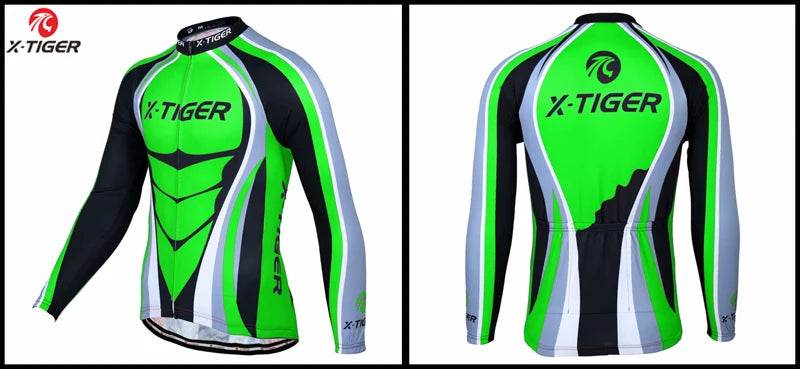 X-TIGER Autumn Cycling Jerseys Bike Long Sleeve MTB Bicycle Cycling Clothing Outdoors Sportswear MTB Mens Cycling Clothes
