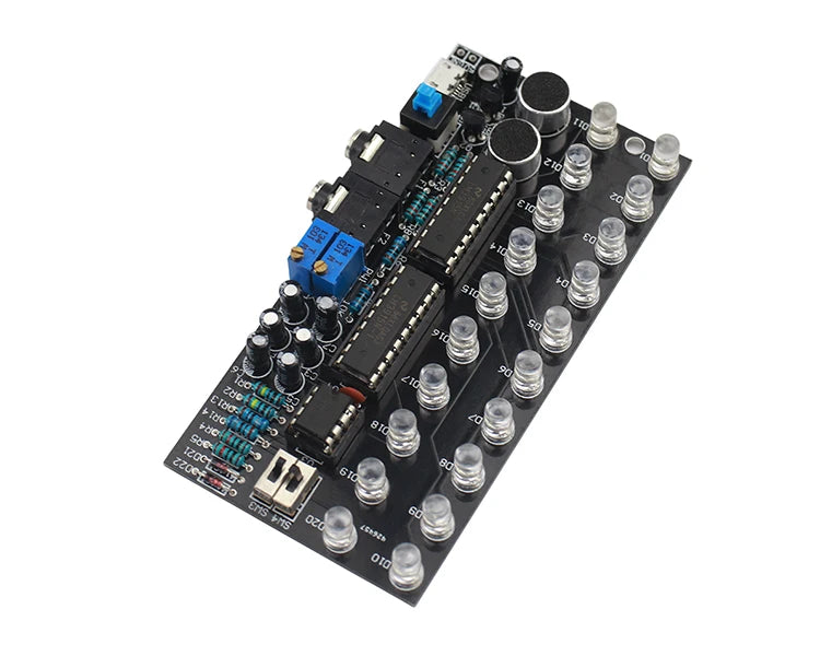 GHXAMP LM3915 Dual Channel 10 audio level indicator Kits MP3 PC Phone Speaker Music Spectrum With voice-activated