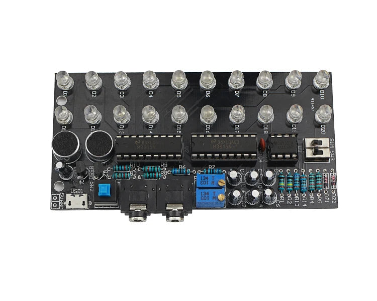 GHXAMP LM3915 Dual Channel 10 audio level indicator Kits MP3 PC Phone Speaker Music Spectrum With voice-activated