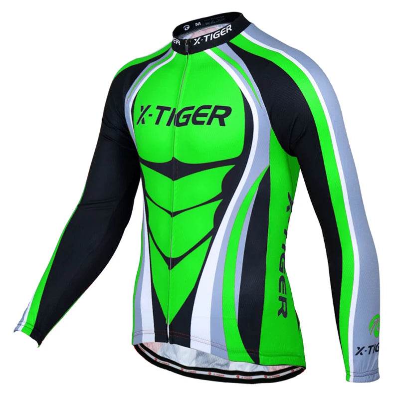 X-TIGER Autumn Cycling Jerseys Bike Long Sleeve MTB Bicycle Cycling Clothing Outdoors Sportswear MTB Mens Cycling Clothes