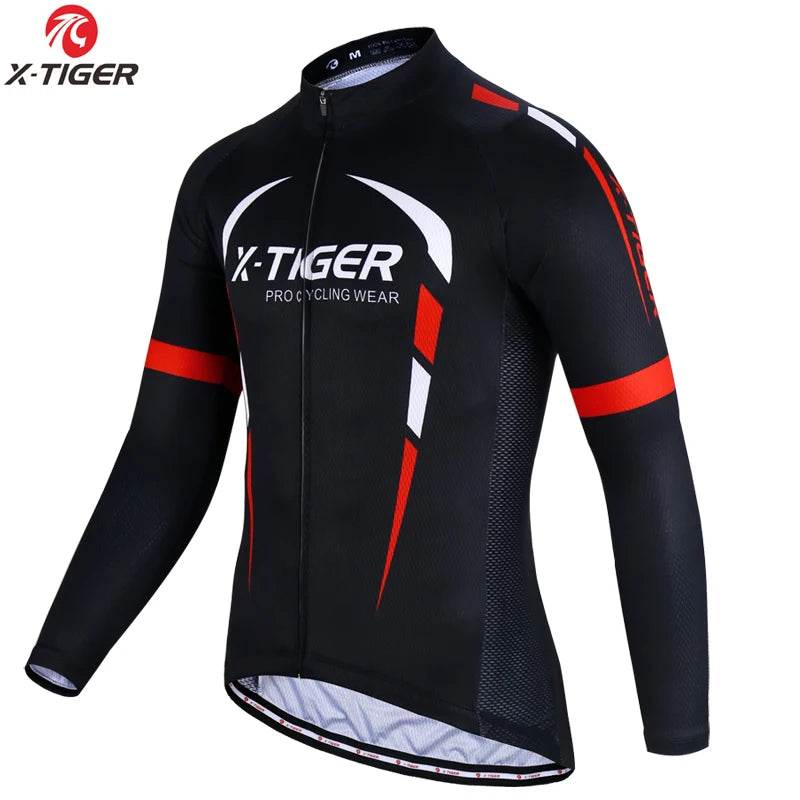 X-TIGER Autumn Cycling Jerseys Bike Long Sleeve MTB Bicycle Cycling Clothing Outdoors Sportswear MTB Mens Cycling Clothes