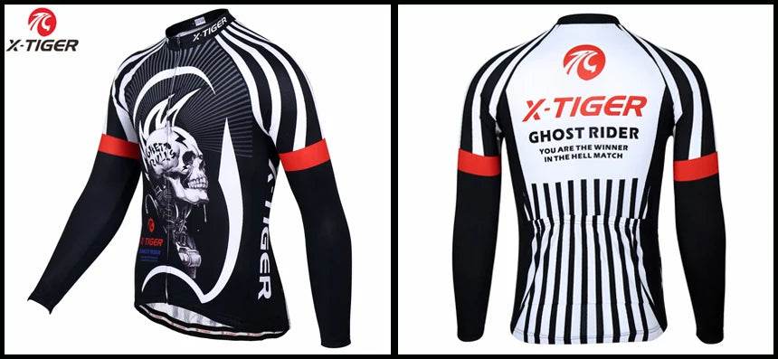 X-TIGER Autumn Cycling Jerseys Bike Long Sleeve MTB Bicycle Cycling Clothing Outdoors Sportswear MTB Mens Cycling Clothes