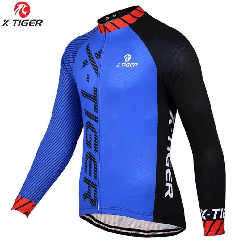 X-TIGER Autumn Cycling Jerseys Bike Long Sleeve MTB Bicycle Cycling Clothing Outdoors Sportswear MTB Mens Cycling Clothes