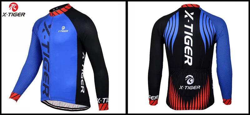 X-TIGER Autumn Cycling Jerseys Bike Long Sleeve MTB Bicycle Cycling Clothing Outdoors Sportswear MTB Mens Cycling Clothes