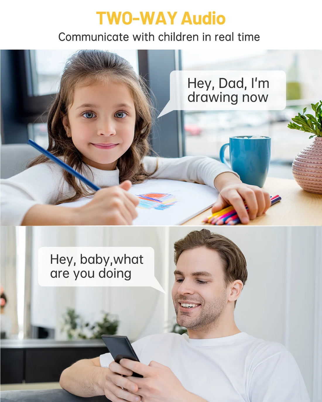 WESECUU Caméra de Sécurité Intelligente d'extérieur Wifi 3MP à Faible Consommation sur Batterie Objectif HD Détection PIR Audio Bidirectionnel