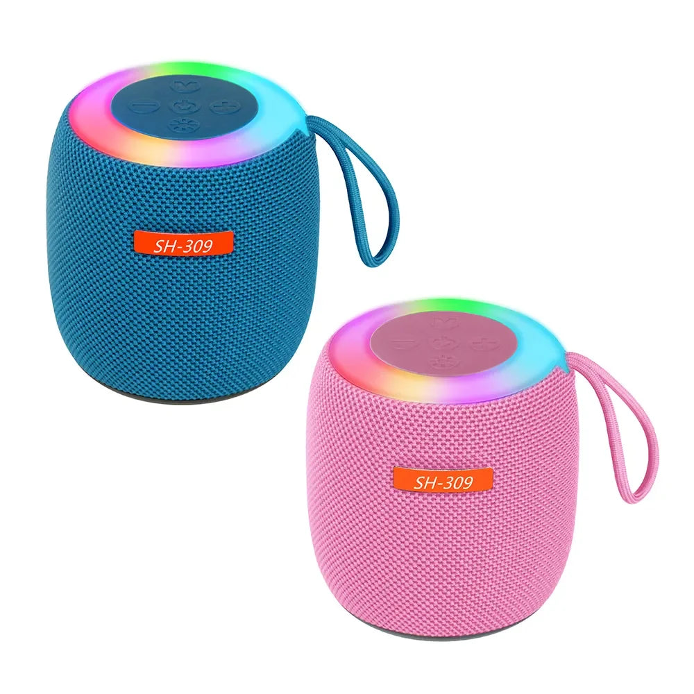 Wholesale SH-309 Mini Wireless Speakers Party Outdoor Portable Subwoofer Led Color RGB Night Light Small Speaker