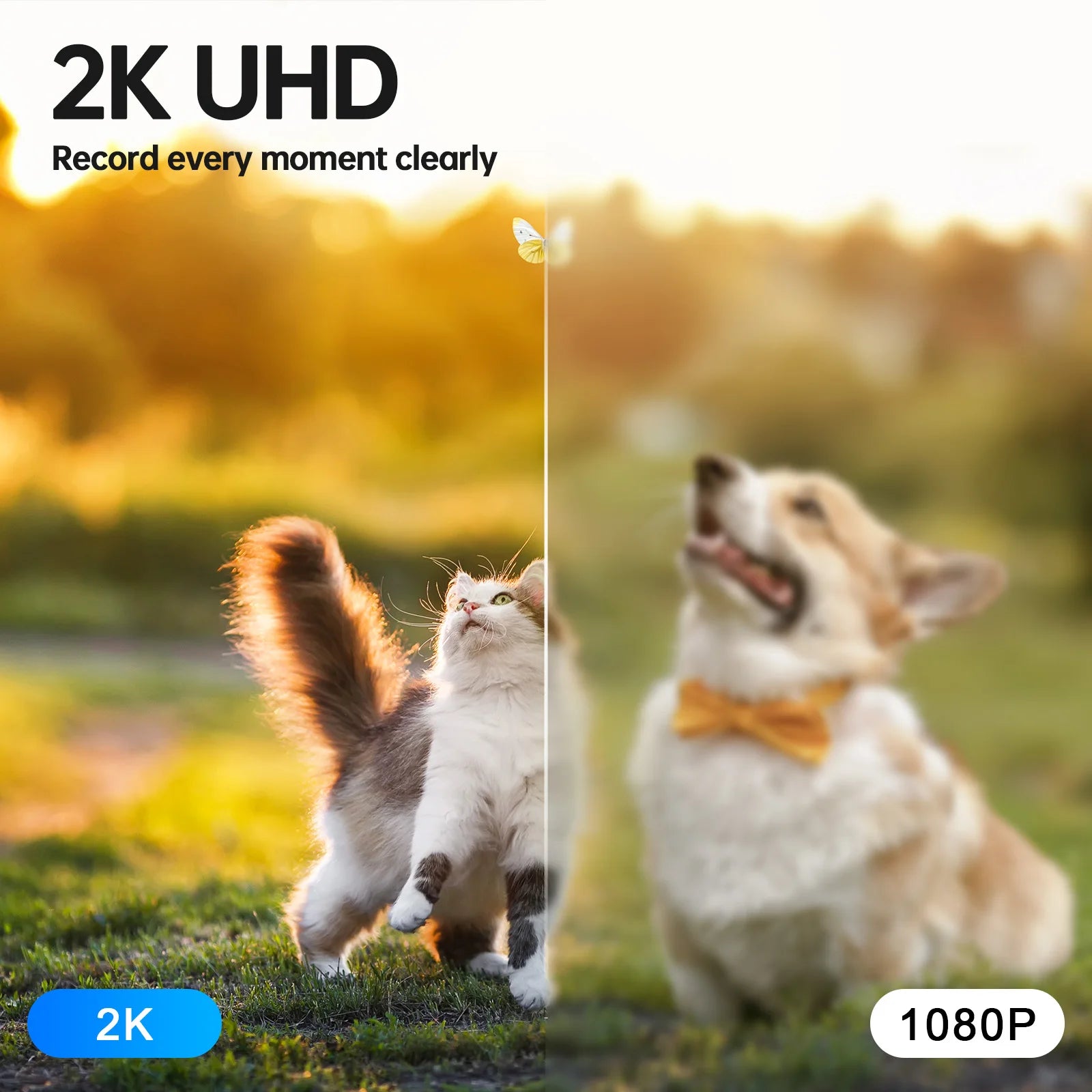 WESECUU 3MP Outdoor Wifi Low Power Battery Camera HD Lens PIR Detection Two-way Audio Smart Home Security Cameras