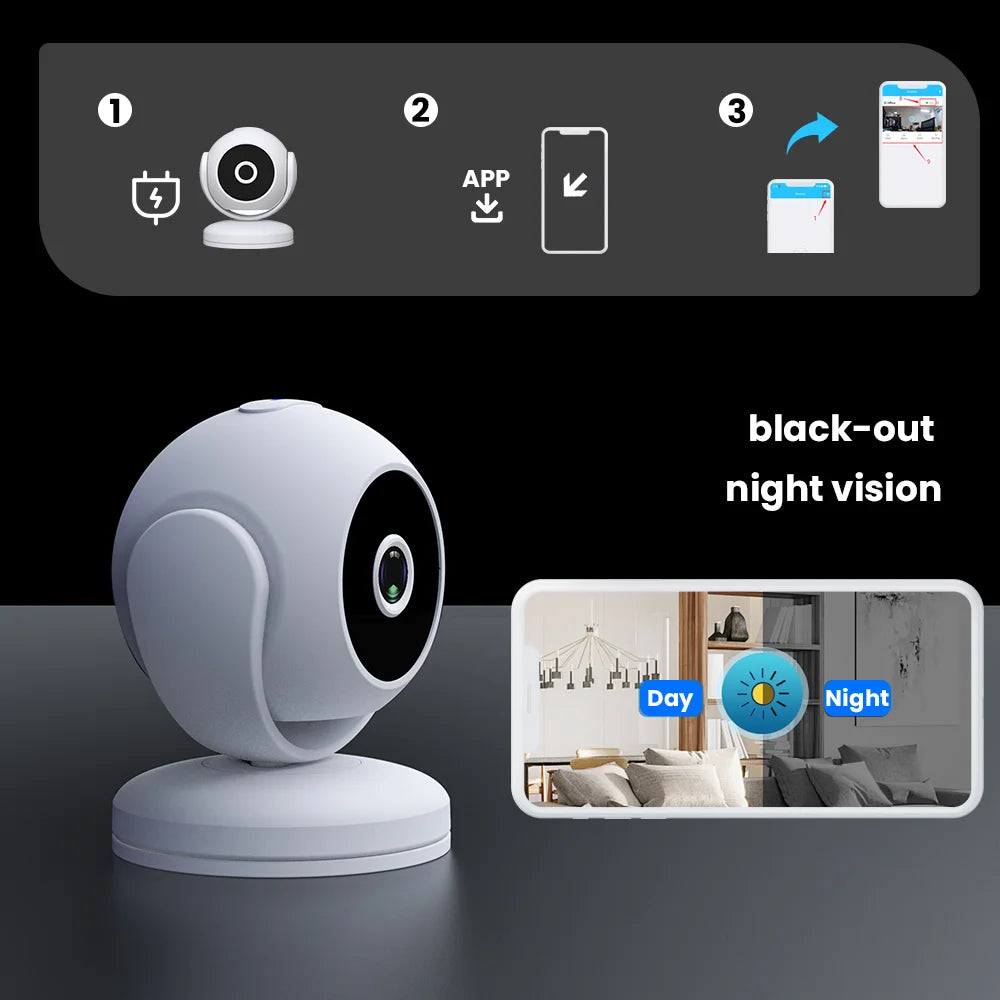 New 360° High Quality  1080p 720p 4k Mini Wireless Wifi Camera Home Security Connected to Mobile Phone Hd