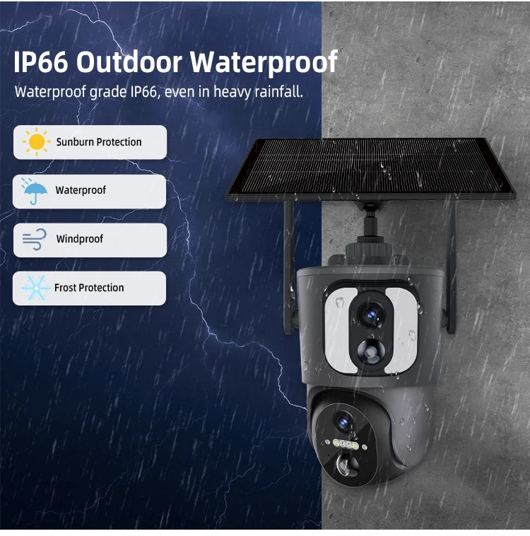 6mp Ptz Ai 6W Solar Camera Ring Ubox Smart Wifi Cctv Outdoor Home Security Camera System Wireless With Audio