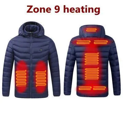 11 Heating Areas Heated Jacket Men Women's Winter Outdoor Camping Sportswear Heated Coat Graphene Heat Coat USB Heating Jackete