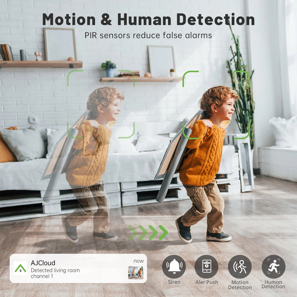 WESECUU Smart WiFi 3MP Battery Solar Color Night Vision Two Way Talk PIR Motion Detection Siren Home Security Camera