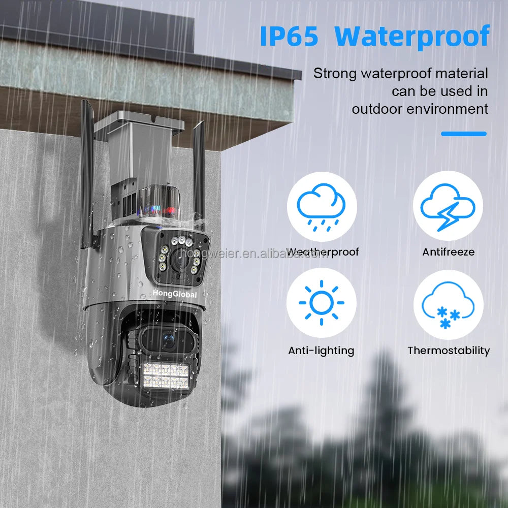 HongGlobal 4MP Smart Wireless 360 Degree IP Surveillance Video Camera V380 Pro Dual Lens WiFi CCTV Network Home Security Camera