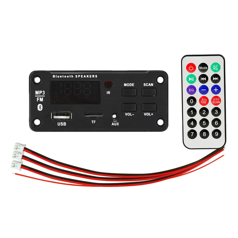 12V MP3 WMA Decoder Board 50W 2*25W Wireless Bluetooth 5.0  Amplifier Car Audio USB TF FM Radio Module MP3 Player