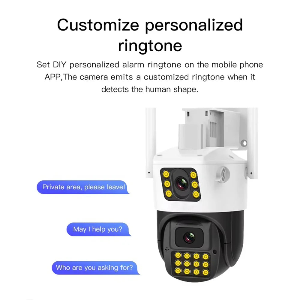 1080P HD 6MP Night Vision Home Security 4G Solar CCTV Camera Smart Auto Tracking Dual-Lens Cloud Storage Outdoor IP66 Camera