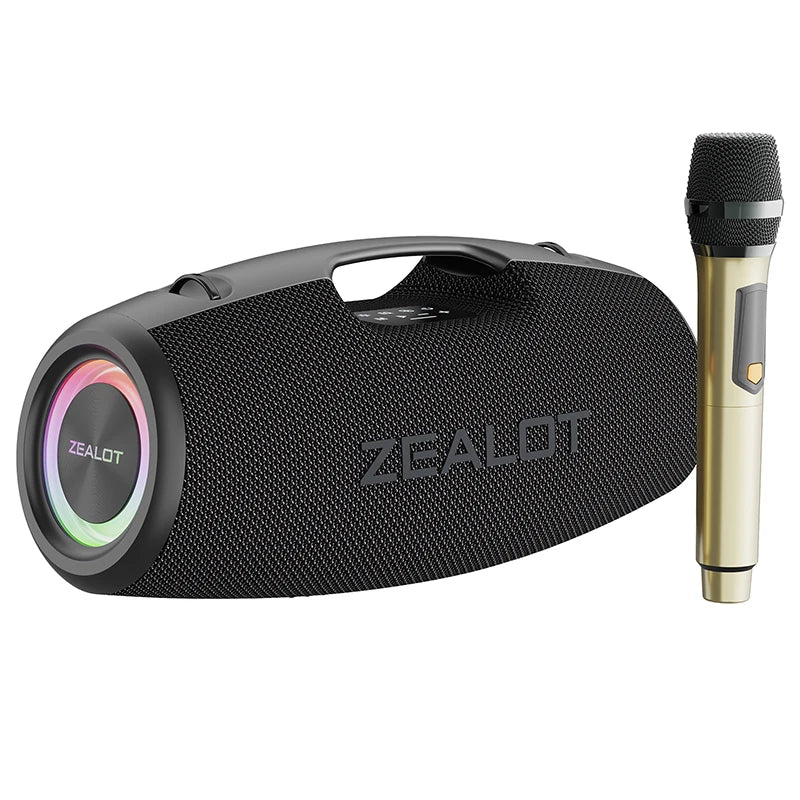 ZEALOT S78 Portable Outdoor Speaker with Wireless Microphone, 120W Wireless Waterproof Speaker, Karaoke/Power Bank/TF/AUX/EQ/USB