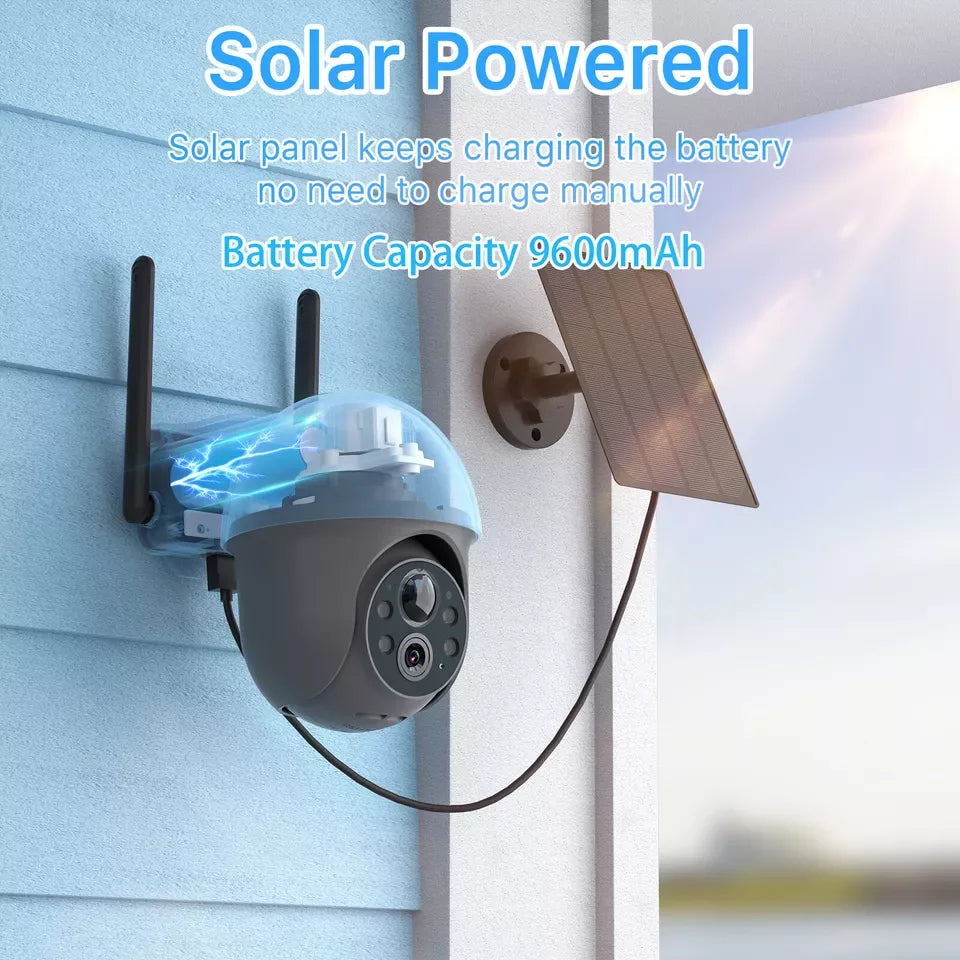 ANRAN 2K Wireless Solar Camera Outdoor,Home Security Camera WiFi,PTZ 360° View,PIR Human Detection,IP65 Waterproof,2 Way Audio