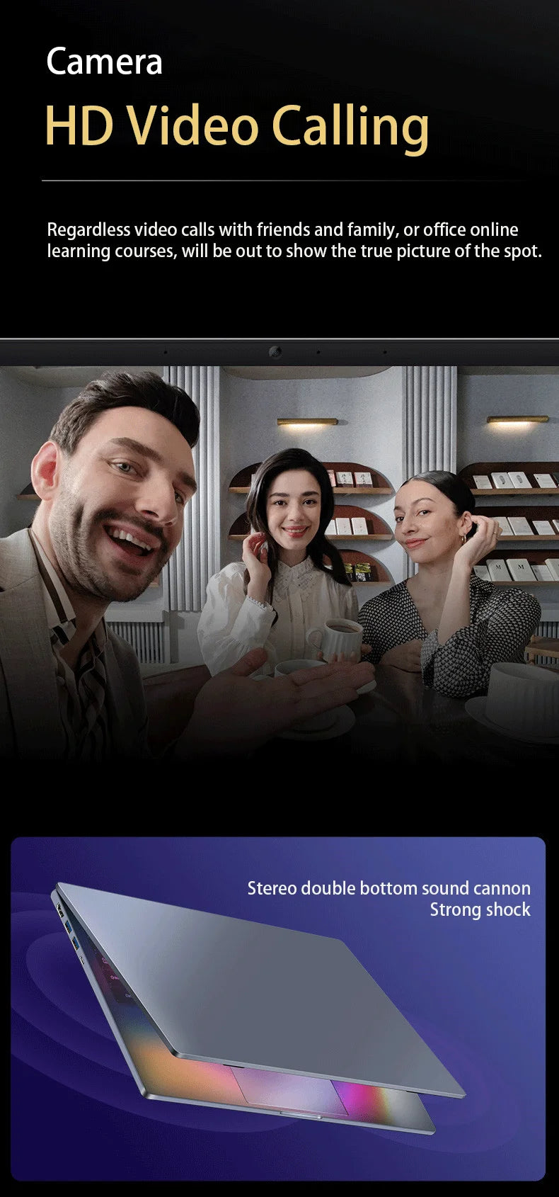 15.6" Laptop Win11 Pro Core I7-8750H 500GB Ultrasound 8/16/32GB RAM 1TB/2TB SSD IPS Screen Metal Body Backlit Keyboard Business