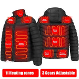 11 Heating Areas Heated Jacket Men Women's Winter Outdoor Camping Sportswear Heated Coat Graphene Heat Coat USB Heating Jackete