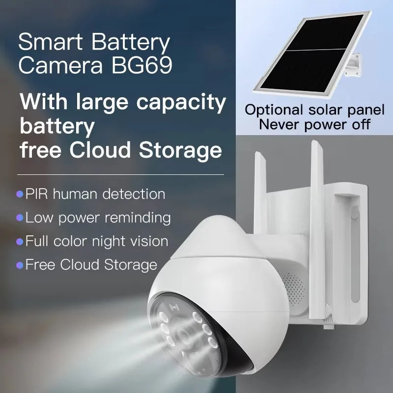 Hotsell OKAM 3MP CMOS 10000mAh 4G Solar Home Security Camera PTZ WIFI Color Night Vision Ultra Low Power Cloud Storage