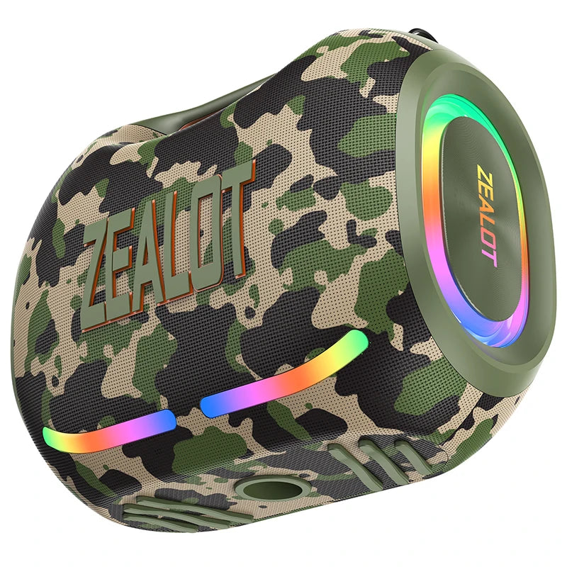 ZEALOT ZE01 120W Waterproof Outdoor RGB LED Battery-Powered for Speaker with AUX Input