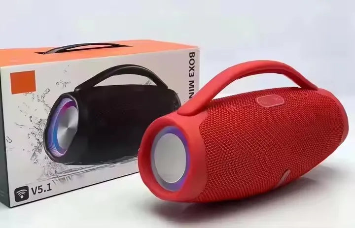 Mini Boombox3  LED Speaker 10W Bass With Handle Portable Wireless Music Player Waterproof Column Outdoor Party Box Gift